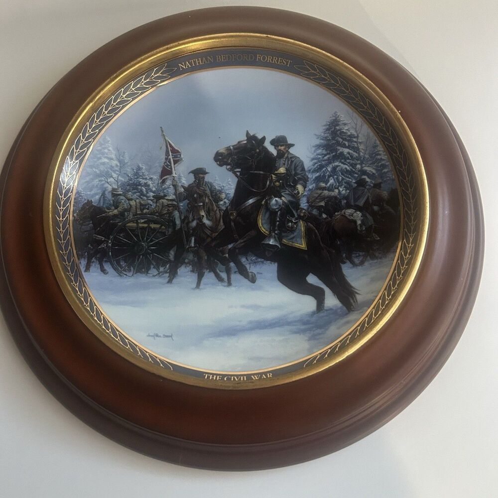 Nathan Bedford Forrest Civil War Collector Plate Framed Bradford Exchange 1994